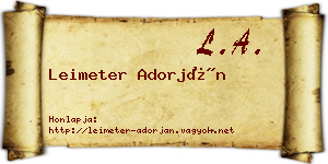 Leimeter Adorján névjegykártya